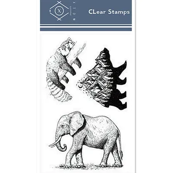 

11x16cm Elephants and monsters Transparent Silicone Rubber Clear Stamps cartoon Scrapbooking/DIY Christmas Children's toys album