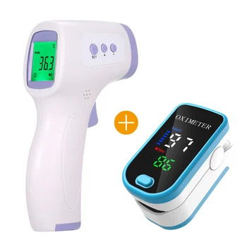 

inger Pulse Fingertip Oled Oximeter SPO2 PR PI RR Blood Oxygen Respiratory Rate Oximetro De Pulsioximetro Dedo + Thermometer