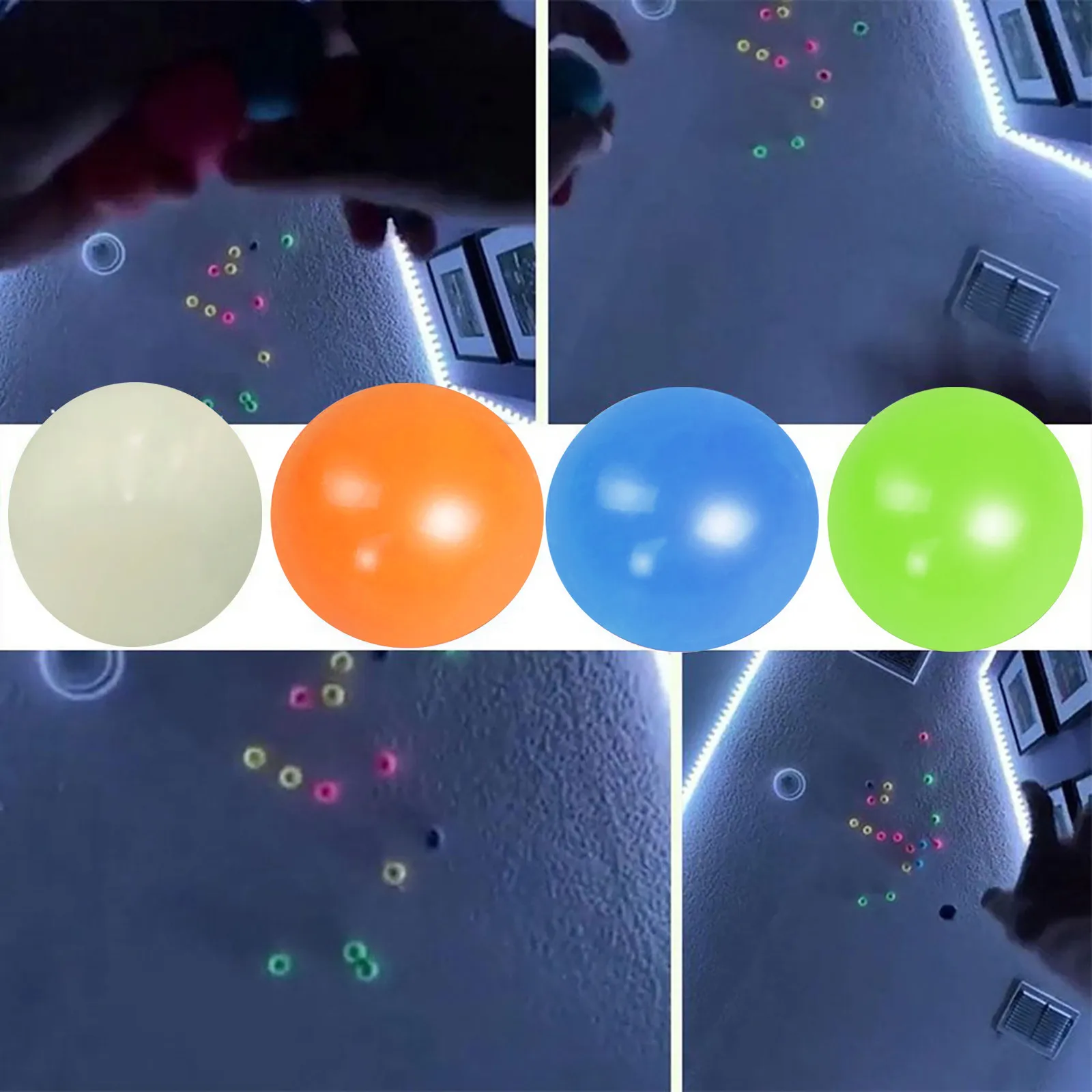 

3PCS/Lot Sticky Wall Ball Luminous Sticky Balls Stress Reliever Toy Decompression Toys Kids Christmas Gift Juguetes luminosos