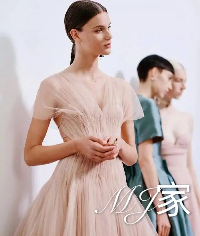 New pleated waist v neck sleeveless backless chiffon elegant bitter fleabane bitter fleabane connect dress