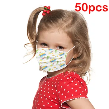 

50pcs Disposable Face Mask Industrial Children's Printed Disposable Masks Boys and Girls Kid Face Masks Anti Pollution#YL5
