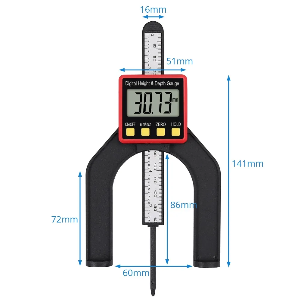 Neoteck Digital Angle Finder Rule Protractor 8 Inch Stainless Steel Angle Finder Ruler and Digital Depth Gauge set for repairing