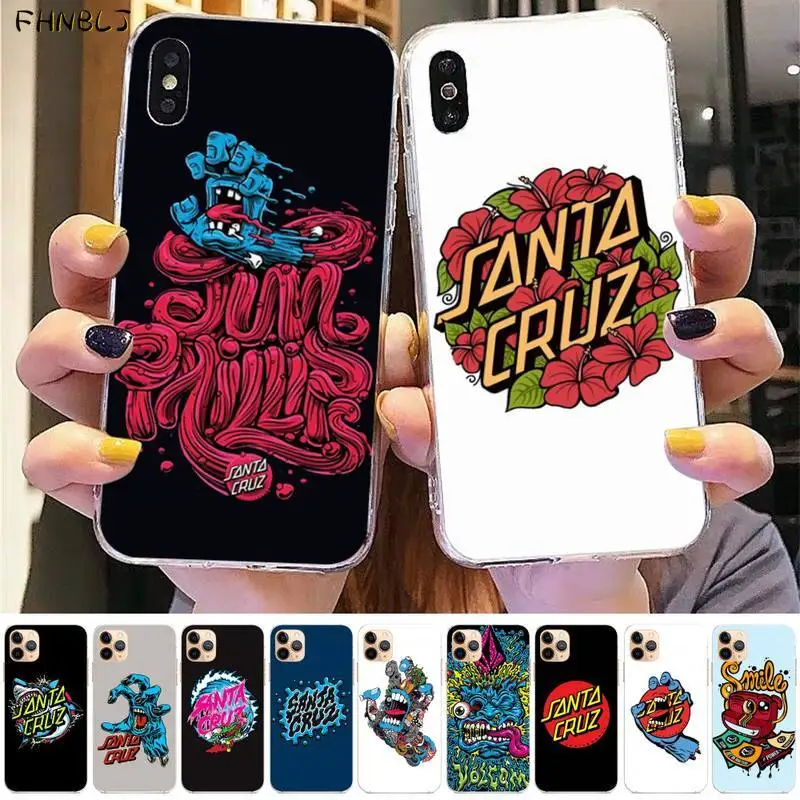Мягкий чехол для телефона FHNBLJ с изображением скейтбордов Santa Cruz iPhone 8 7 6 6S Plus X 5S SE