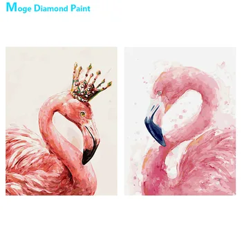 

Watercolor Oil Flamingo Diamond Painting Animal Round Full Drill Nouveaute DIY Mosaic Embroidery 5D Cross Stitch home decor gift