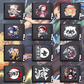 

Demon Slayer: Kimetsu no Yaiba Coin Purse Anime PU Leather Money Storage Bag Zipper Organizer Long Purse Clutch Dropship New