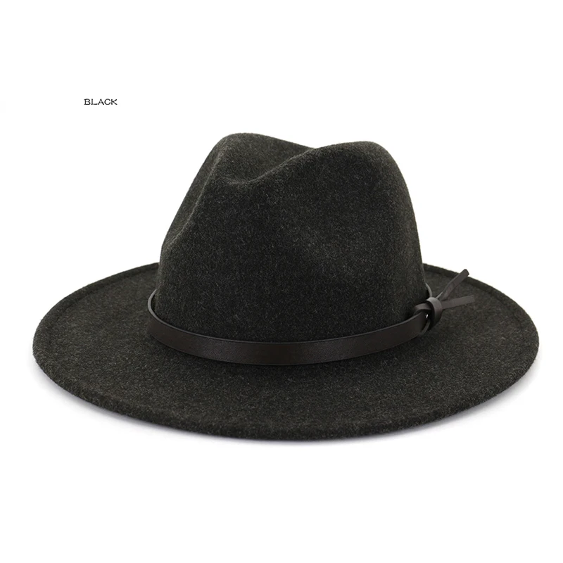 FS осенне-зимняя фетровая джазовая шляпа цвета хаки с широкими полями, шерстяная фетровая шляпа s, Черная кепка с закрытым верхом, шляпы-федоры, женская кепка