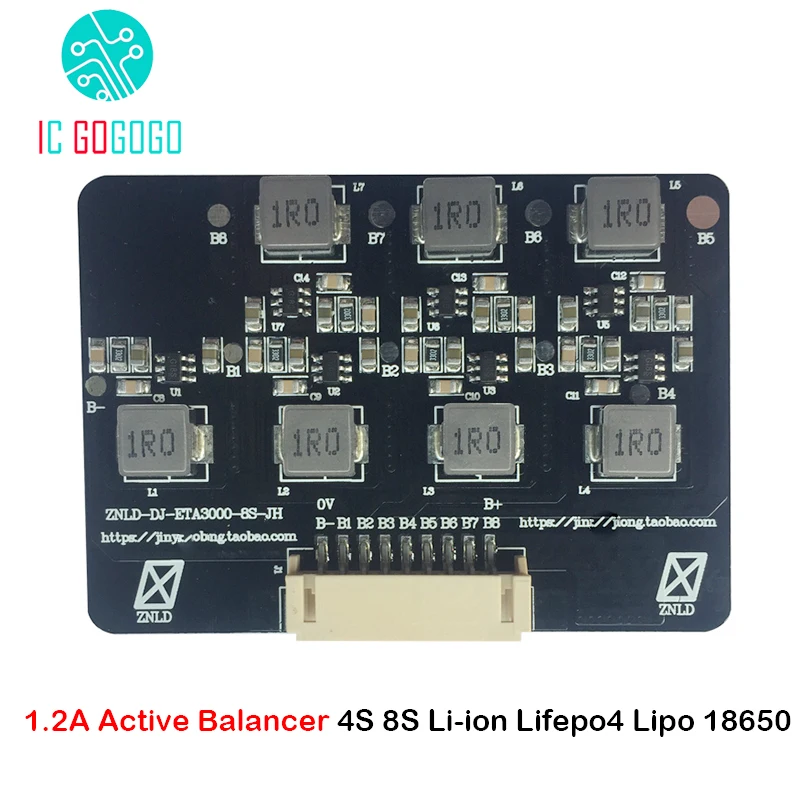 1.2A активный эквалайзер балансировщик 4S 8S Li-Ion Lifepo4 Lipo 18650 литиевая батарея передача энергии активный баланс доска BMS 12V 24V