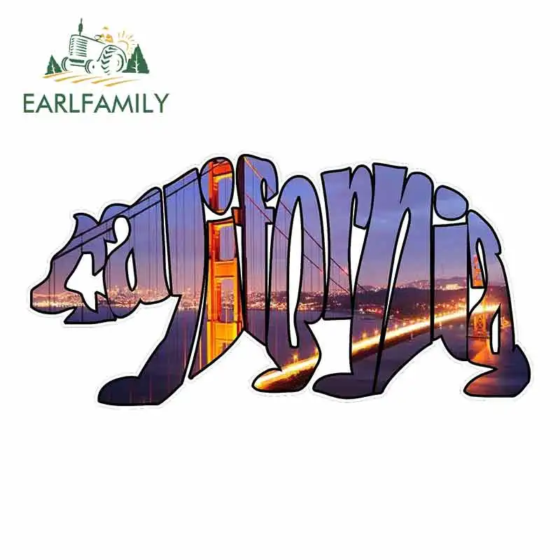 

EARLFAMILY 13cm x 6.6cm for California Bear San Francisco Golden Gate Logo Fine Decal Funny Car Stickers Waterproof Anime Vinyl