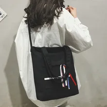 Текстильная сумка через плечо женская стиль корейский Стиль Универсальная сумка на плечо, для студентов Harajuku колледж Стиль плеча