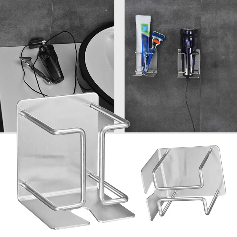 

Bathroom Stainless Steel Toothpaste Holder Electric Shaver Rack Stand Fixed Wall Facial Cleanser Storage