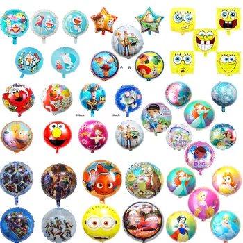 

5pcs helium balloons 18inch cartoon Doraemon lightyear Spongebob princess foil balloons woddy spiderman hulk for party balloons