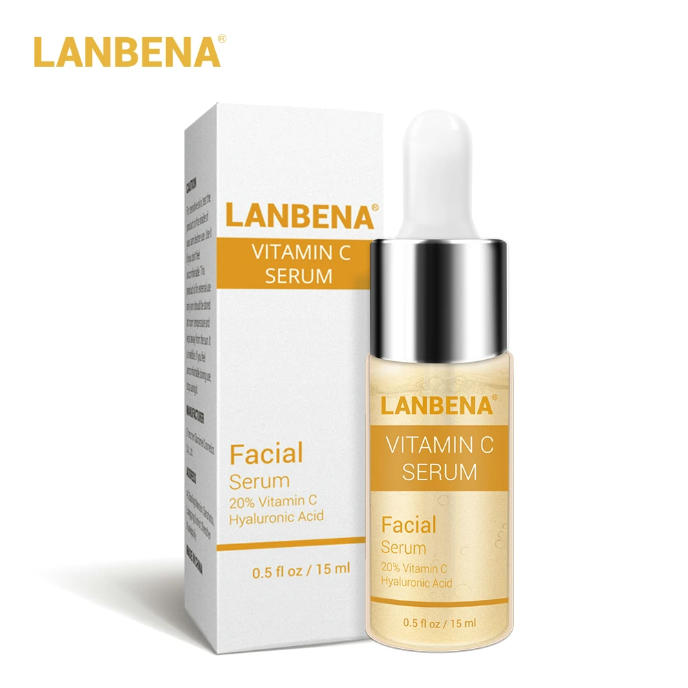 Vitamin C Whitening Serum LANBENA Facial Hyaluronic Acid Remove Freckle Dark Spots Black Points Labena Anti-Aging Lambena Charms