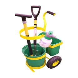 multifunctional garden tool trolley two wheels with bucket