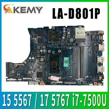 

Akemy KFWK9 0KFWK9 CN-0KFWK9 BAL20 LA-D801P Motherboard w/ i7-7500U 2.7GHz CPU + R7 M440 GPU for Dell Inspiron 15 5567 / 17 5767