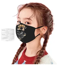 Máscara infantil anti-poluição da impressão 3d do carbono ativado do teste padrão do cão mascarar máscara da criança do anti-respingo