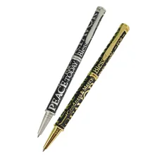2 шт./лот, уникальный дизайн, ручка с надписью Bless, для рождественских подарков, металлическая тонкая, унисекс, брендовая, пишущие чернила, Pen1695B