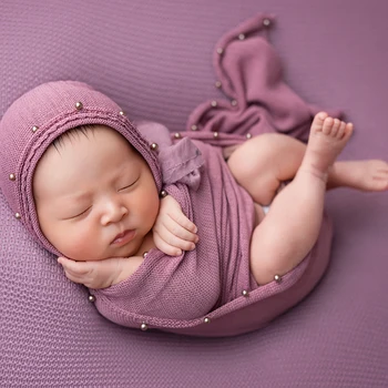 

Newborn Photography Backdrop Jersey Stretch Blanket Shoot Knit Stripe Beanbag Cover Photography Studio Accessort Blanket