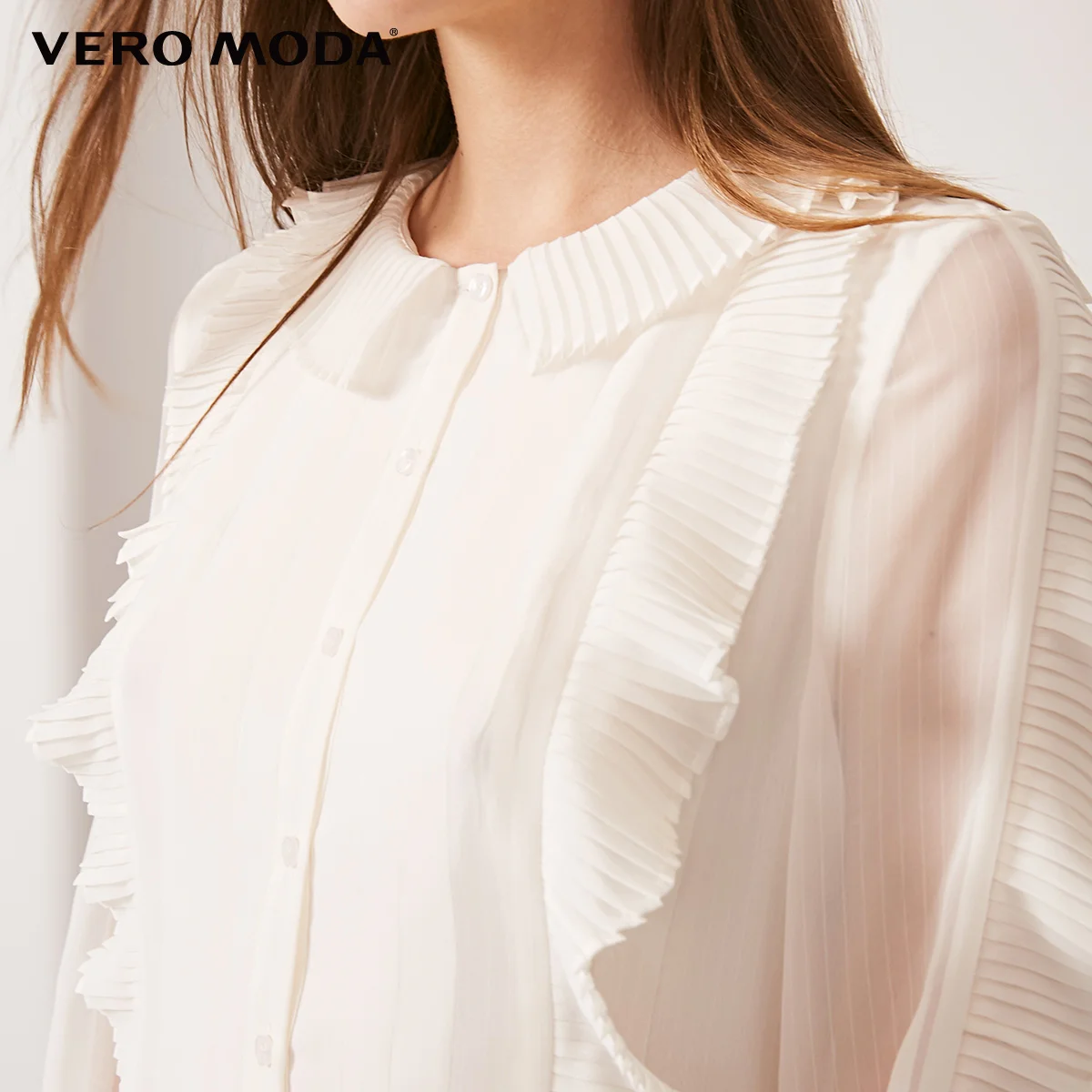 Женское плиссированное платье до середины голени с оборками Vero Moda | 31917D520|Платья|