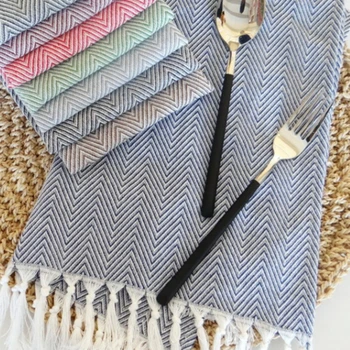 

Handmade Tassel Woven Napkin Cotton Yarn Dyeing Kitchen Table Placemat Home Desktop Decoration Supplies