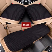 Linho capa de assento do carro dianteiro traseiro linho tecido almofada protetor respirável esteira almofada universal auto interior estilo caminhão suv van