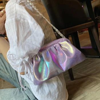 

Laser Crossbody Bag 2020 Summer New High-quality PU Leather Women's Designer Handbag Chain Shoulder Messenger Bag Travel Bag