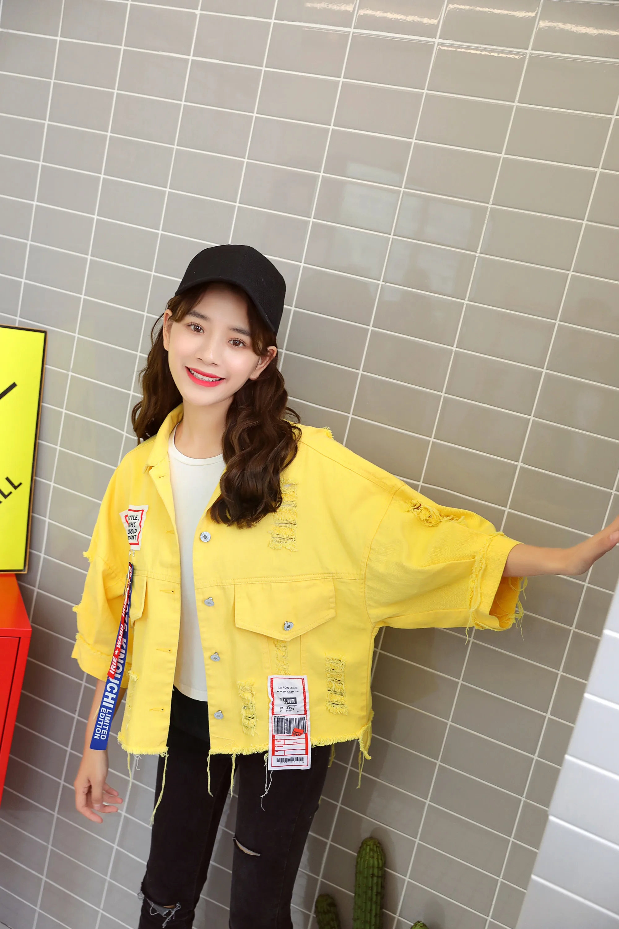 

Ladies Outerwear Denim Jackets Washed Denim Style Basic Jackets Korean Ladies Jackets simple solid color