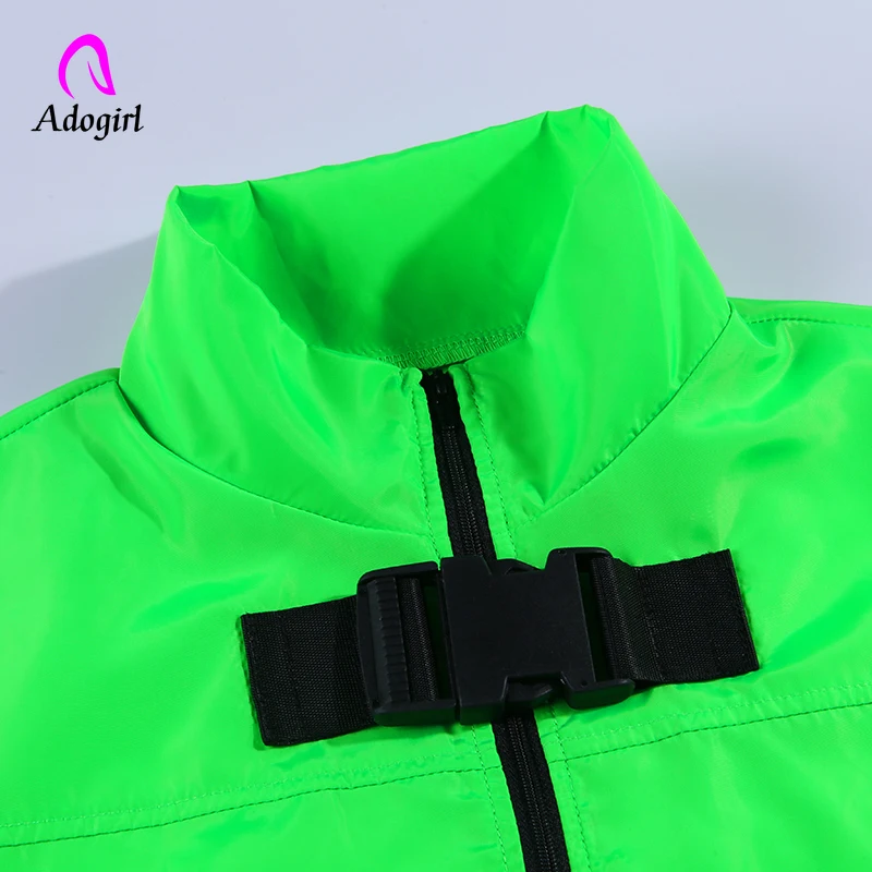 Базовая неоновая зеленая куртка Adogirl осеннее пальто 2019 уличная бомбер на молнии