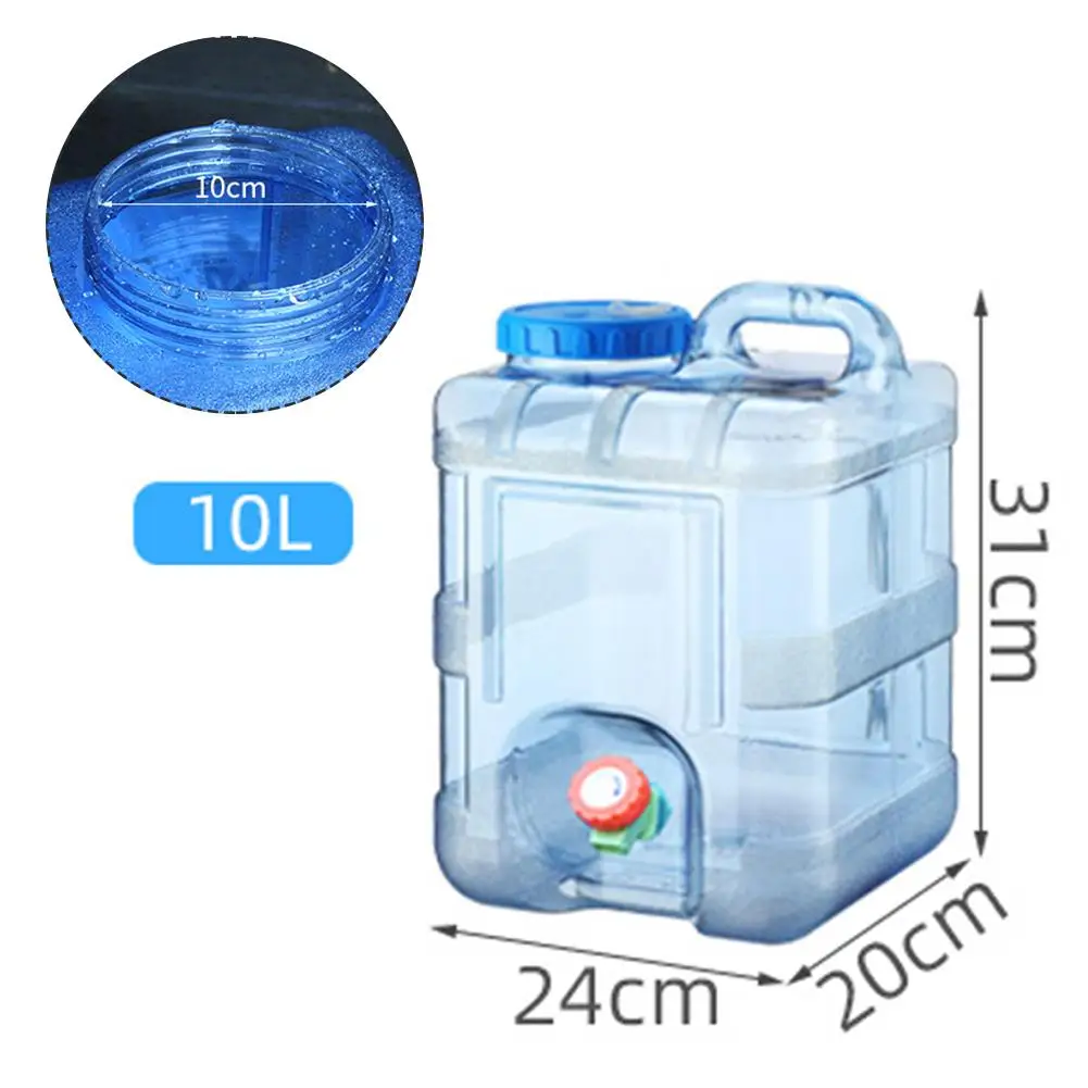 Beverage Water Container Dispenser 10L With Faucet Portable Drinking Water Bucket For Auto Car Camping Hiking