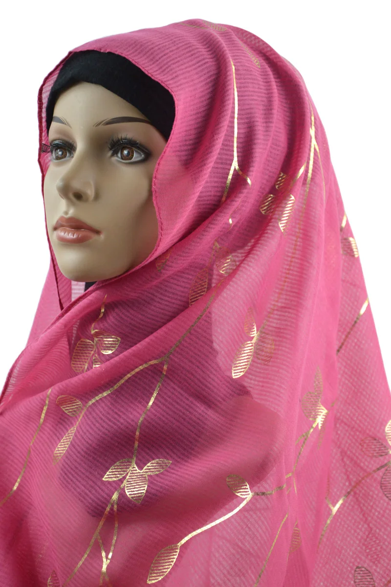 Глоден цветок Хлопок и лен с принтом шарф Мусульманский платок-хиджаб головной убор шали шарфы 10 шт./партия