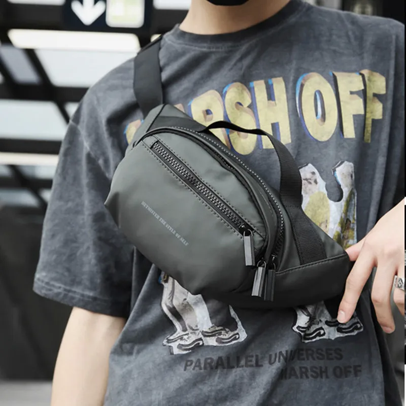 

2019 Fashion Fanny Packs Mens Waist Packs Black Waterproof Money Bag Men Purse Travel Wallet Chest Belt Bags Male Waist Bags