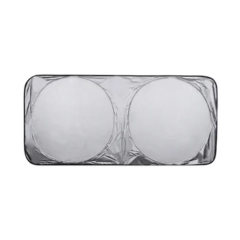 

Car UV Protection Sun Shade Double Circle Sun Visor Waterproof Folding Windshield Dust Protection Front With Cover