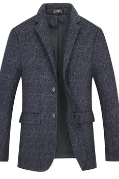 

Fat Man Men Suit Coat Plus Fat Increase Loose Fat Wool Floral Suit Business Leisure Top Chao