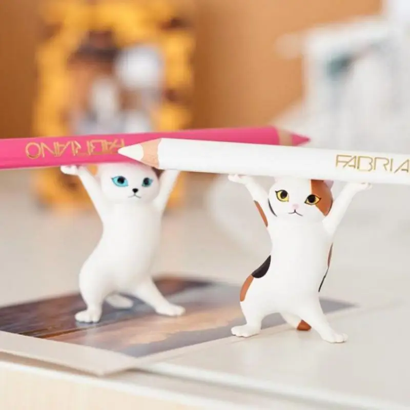 miniature duck figurines Cute Dancing Cat Headphone Stand Headset Bluetooth INS Pen Holder Desktop Display Stand Cute Doll Handmade Decoration Model Figurines & Miniatures discount