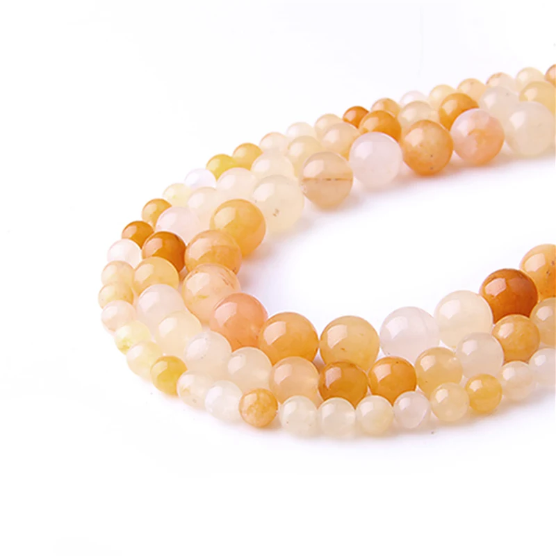 Yellow Jade Бусины Из Натурального флюорита, фиолетовые круглые бусины с драгоценным камнем, 4, 6, 8, 10, 12 мм, выберите размер для изготовления украшений, браслетов, аксессуаров - Цвет: Yellow Jade