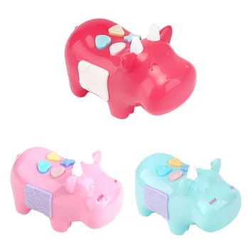 

Mini Cute Little Hippo Story Machine with Glow and Music Early Education Children Toys Red