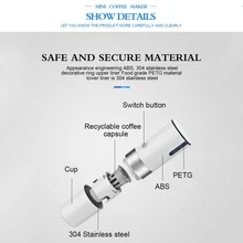 Батарея USB нержавеющая сталь электрическая Кофеварка кофе
