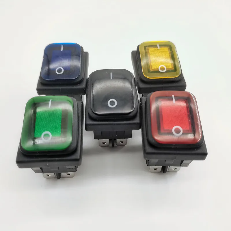 Kcd4 20A / 125V 16A 250V 4-контактный DPST IP67 море светодиодный Водонепроницаемый рокер