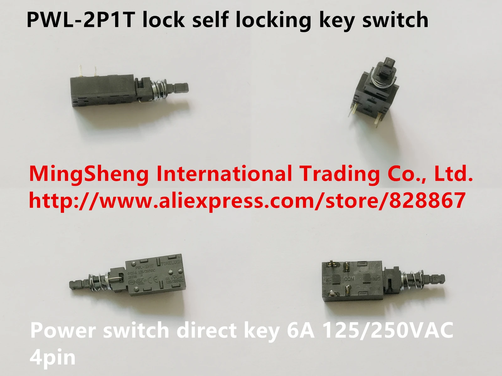 Original new 100% PWL-2P1T lock self locking key switch power switch ...