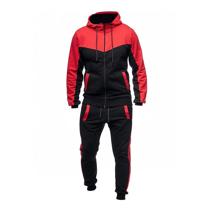 2020 Men Long Sleeve Hoodies Pants Sets Male Tracksuit Patchwork Sport Suit Men s Gyms Set 3
