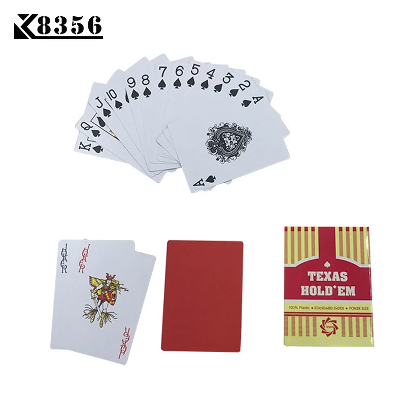 K8356 2 компл./лот маленькие буквы Texas Hold'em пластиковые игральные карты водонепроницаемые атласные для покера карты; настольные игры 2,48*3,46 дюймов