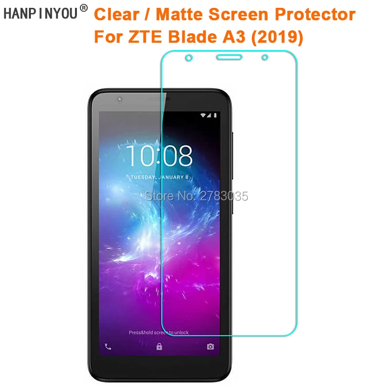 Для ZTE Blade A3 (2019) 5 0 &quotпрозрачная глянцевая/Антибликовая матовая защитная пленка