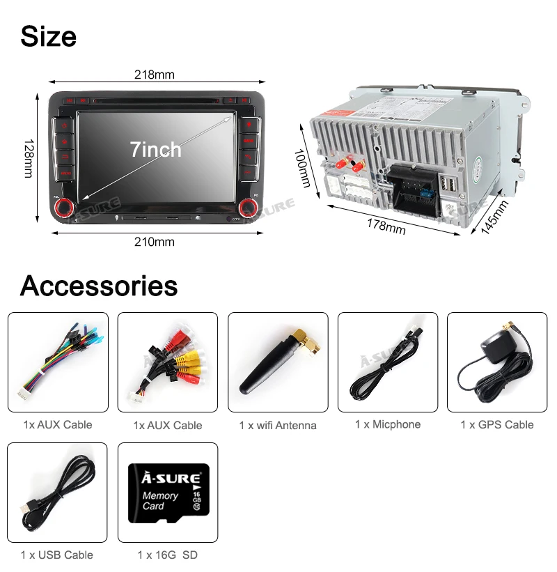 Discount A-Sure 8 Core 4G RAM Android 9.0 Auto Radio GPS DVD Player For Volkswagen VW PASSAT B6 Polo Sharan TIGUAN GOLF Transport T5 Seat 26