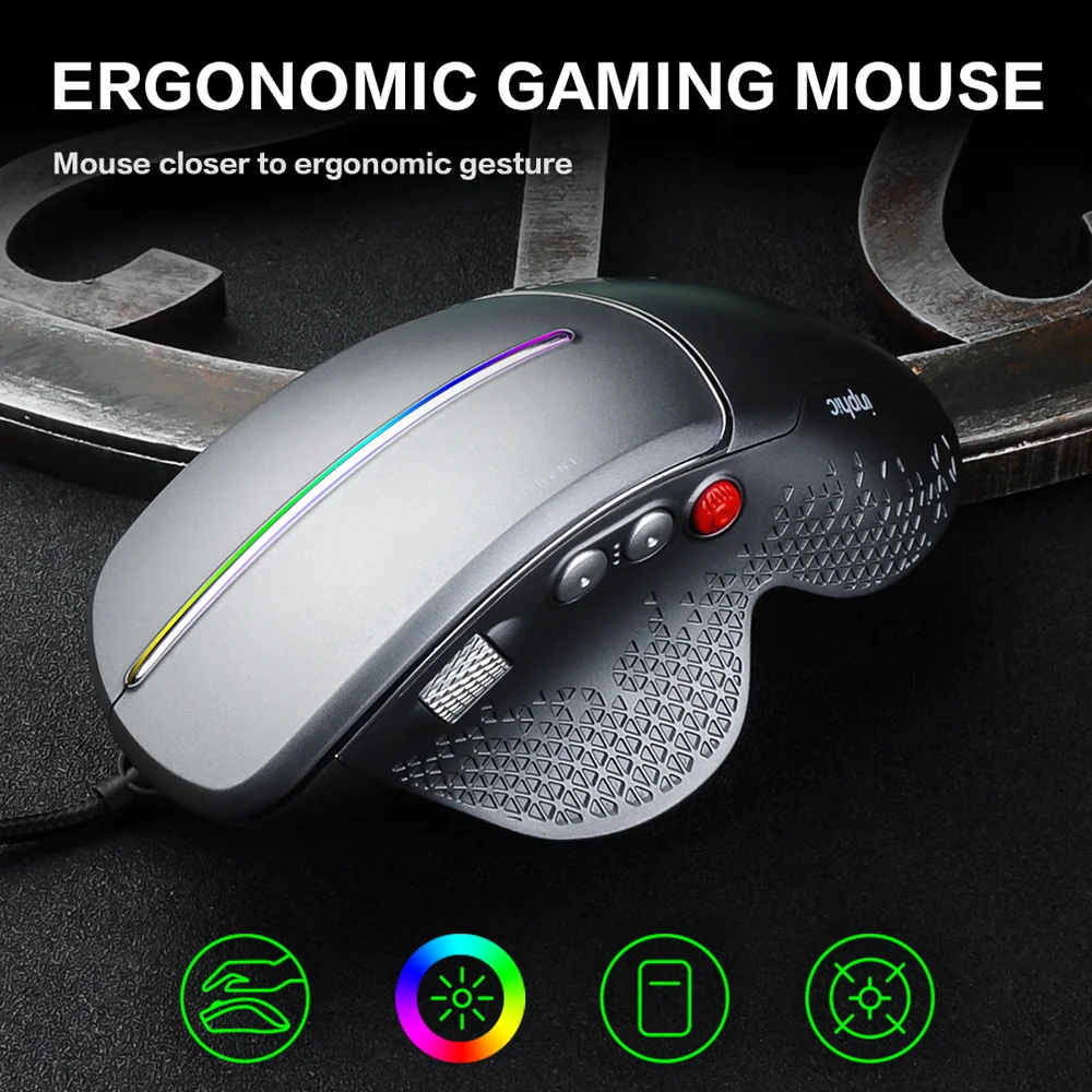 Высококачественная оптическая профессиональная игровая мышь с 7 RGB подсветкой USB