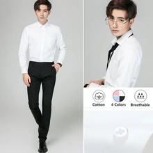 Мужские Формальные рубашки корейские деловые повседневные Простые тонкие рубашки с длинными рукавами белые негабаритные деловые рубашки официальная рубашка