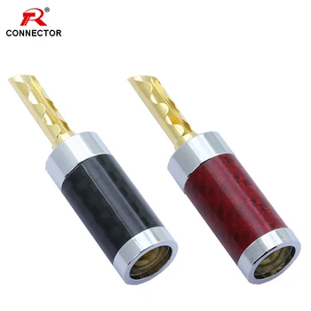 

1Pair Banana Plug Connector with Carbon Fiber Inlay, Gold-Plated Banana Plug HIFI Terminals, High-Grade Quality
