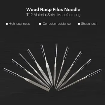 

New 10 PCS Wood Rasp Files Needle T12 Mini File Set Carving Tools Metal Filing Tool Woodworking DIY Hobby Hand Tool