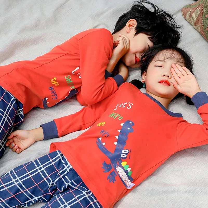 Детские пижамы 2 предмета, детская одежда для сна с длинными рукавами и героями мультфильмов одежда для маленьких девочек костюмы для сна весенние хлопковые детские пижамы, ночная рубашка для мальчиков
