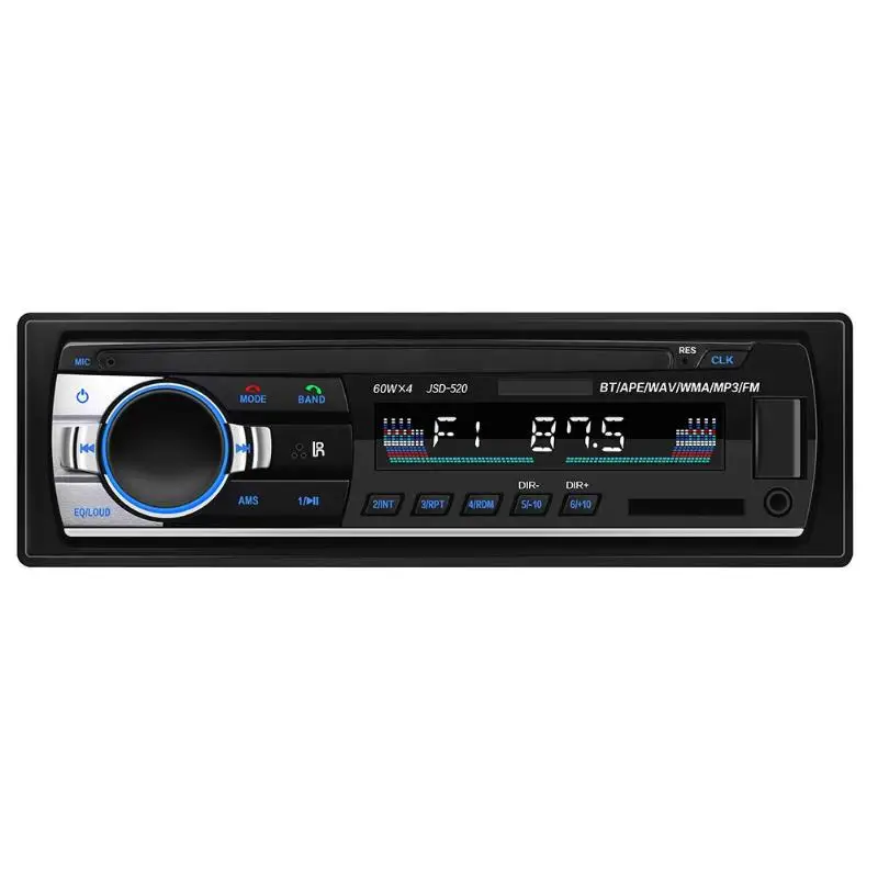 ALLOYSEED 1 Din автомобильный радиоприемник с Bluetooth JSD-520C-B стерео радио FM AUX вход приемник USB 12 в автомобильный MP3 мультимедийный плеер