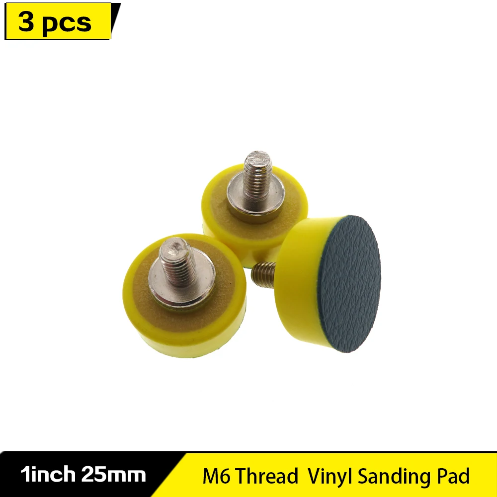 3pcs 1" 25MM Vinyl Sanding Pad with M6 Thread Sander Backing Plate for PSA Discs Replacement Abrasive Tools | Инструменты