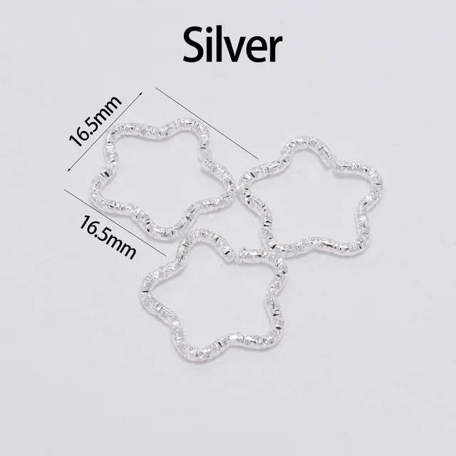50-100pcs 8-20mm Round Jump Rings Twisted Open Split Rings jump rings Connector For Jewelry Makings Findings Supplies DIY Silver-star